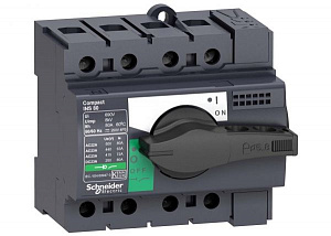 Выключатель-разъединитель Interpact INS80, 4P, 80А (с черной ручкой) Schneider Electric. Вид 1