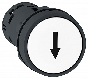 Кнопка с пружинным возвратом, белая, с маркировкой, но+нз Schneider Electric. Вид 1