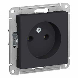 Розетка без заземления, 16А, механизм (карбон) Atlas Design Systeme Electric. Вид 1