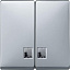 Клавиша двойная с окном для свет. инд, sd (алюминий) Merten Schneider Electric. Вид 1.