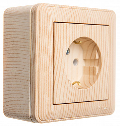 Коробка 1-постовая, подъемная для наружного монтажа с рамкой (сосна) Wessen 59 Systeme Electric. Вид 1