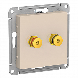 Аудиорозетка двойная (бежевый) Atlas Design Systeme Electric. Вид 1