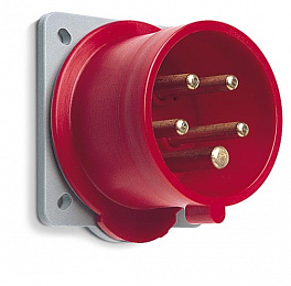 416 B6 Вилка панельная с прямым фланцем 16A, 3P+N+E, IP44 ABB. Вид 1