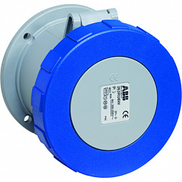 2125 RU4W Розетка панельная с прямым унифицированным фланцем 2125RU4W, 125A, 2P+E, IP67, 4ч ABB. Вид 1