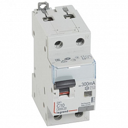 DX3 Дифф. автомат 1P+N, 10A, 300mA, тип АC, 6kA (хар-ка C) Legrand. Вид 1
