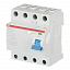 F204 A 40/100 Блок утечки тока 4-полюсный, 40A, 100mA, тип А (УЗО) ABB. Вид 1.