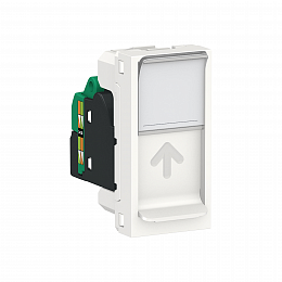 Розетка компьютерная RJ45, одиночная, кат.5е, UTP (белый) Unica Modular  Schneider Electric. Вид 1