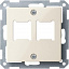 Центральная плата для розетки RJ11/RJ45,2 поста, qf sm (бежевый) Merten Schneider Electric. Вид 1.