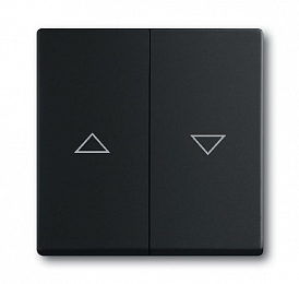 1785 JA-885 Клавиша для механизма выключателя жалюзи 2000/4 U и 2020/4 US, с маркировкой, серия solo/future, цвет чёрный бархат ABB. Вид 1