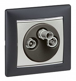 Розетка TV-FM-SAT 1.5dB звезда (алюминий) Valena Legrand. Вид 1