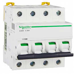 iC65N 4P 25А Автоматический выключатель 4-полюсный, 25А, 6кА (хар-ка C) Schneider Electric. Вид 1