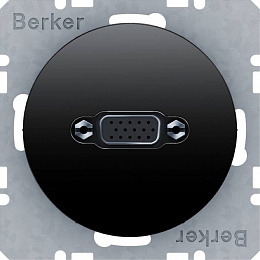 Розетка VGA с винтовыми клеммами (черный) R.1/R.3 Berker. Вид 1
