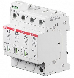 OVR T2 3N 70-440s P TS Ограничитель перенапряжения 3P+N, тип 2, 70kA (сменные картриджи) ABB. Вид 1