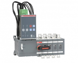 OTM1250E3C8D230C Реверсивный рубильник 3-полюсный 1250А, с моторным приводом 240В AC , с блоком АВР OMD800 (с ручкой) ABB. Вид 1