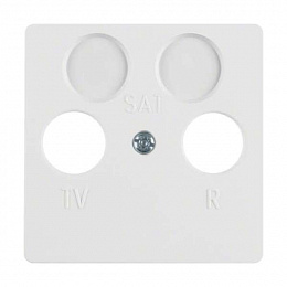 Накладка для антенной розетки, 2 отверстия (полярная белизна) Berker. Вид 1