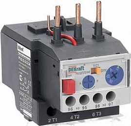 РТ-03 Тепловое реле для контакторов 25-32А, диапазон 23-32А DEKraft. Вид 1