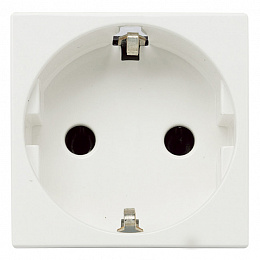 N2288 BL Розетка SCHUKO с заземлением, со шторками 16А/250В (альпийский белый) Zenit ABB. Вид 1