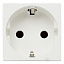 N2288 BL Розетка SCHUKO с заземлением, со шторками 16А/250В (альпийский белый) Zenit ABB. Вид 1.