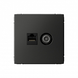 Розетка двойная TV + компьютерная RJ45, кат. 5Е (базальт) ARTGALLERY Systeme Electric. Вид 1