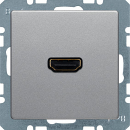 Розетка HDMI 90° (алюминиевый, бархатный лак) Q.1/Q.3 Berker. Вид 1