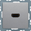 Розетка HDMI 90° (алюминиевый, бархатный лак) Q.1/Q.3 Berker. Вид 1.