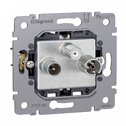 Механизм розетки TV+FM+SAT (звезда) Galea Life Legrand. Вид 1
