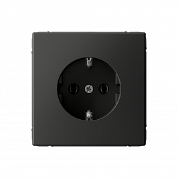 Розетка с заземл., 16А, механизм, зажим. клем. (базальт) ARTGALLERY Systeme Electric. Вид 1