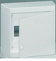 Бокс настенного монтажа белый на 8 мод. (с белой дверцей) IP40 Nedbox Legrand. Вид 1