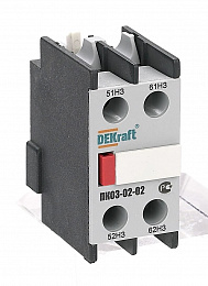 ПК03-02-02 Приставка контактная фронтальная доп.контакты 2НЗ DEKraft. Вид 1