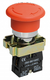 LAY5-BS542 Кнопка "Грибок" с фиксацией красная поворотная ИЭК. Вид 1