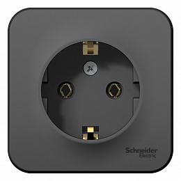 Розетка тройная с заземлением без шторок, О/У 16А, 250В (антрацит) Blanca Systeme Electric. Вид 1