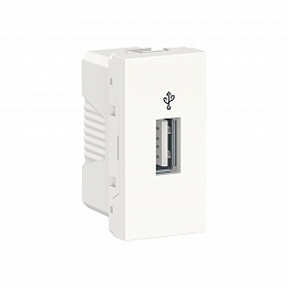 Розетка USB, 1 модуль (белый) Unica Modular Schneider Electric. Вид 1