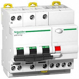 DPN N Vigi Дифф. автомат 3P+N, 32A, 30mA, 6kA, тип A (хар-ка C) Schneider Electric. Вид 1