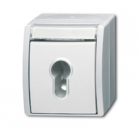 2733 SLW-54 Выключатель жалюзи с ключом (для замка) 1-полюсный, IP44, серия ocean, цвет альпийский белый ABB. Вид 1