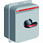 Рубильник в боксе OT45ELPP3C до 45A 3-полюсный (реверсивный), перфорация 4xd37+2xd18,6 ABB. Вид 1.