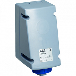216RL9W Розетка для монтажа на поверхность с подключением шлейфа , 16A, 2P+E, IP67, 9ч ABB. Вид 1