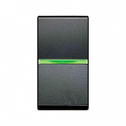 N2101.5 AN Механизм 1-клавишного 1-полюсного выключателя с клавишей, с контрольной подсветкой, 1-модульный (антрацит) Zenit ABB. Вид 1