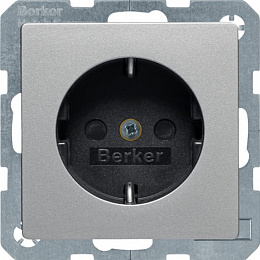 Розетка со шторками (алюминиевый, бархатный лак) Q.1/Q.3 Berker. Вид 1
