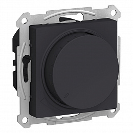 Светорегулятор поротно-нажимной, LED, RC, 400Вт, мех., (карбон) AtlasDesign Systeme Electric. Вид 1