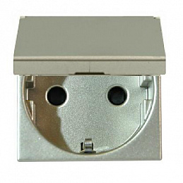 N2288.1 CV Розетка SCHUKO с заземлением, со шторками, с крышкой, 16А / 250В (шампань) Zenit ABB. Вид 1