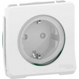 Розетка с з/к. и шт. механизм, IP55 (белый) Mureva Styl Schneider Electric. Вид 1