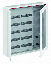 CA35VMW Шкаф 120М навесной с медиапанелями IP30, 800x800x160 между DIN-рейками 125 мм и самозажимными клеммами N/PE и Wi-Fi дверью с вент. отверстиями. Вид 1
