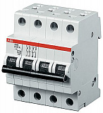 S204P C1 Автоматический выключатель 4-полюсный, 1А, 25kA (хар-ка C) ABB