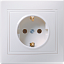 РС10-3-КБ Розетка 1-местная с заземляющим контактом без защитной шторки 16А (белый) КВАРТА ИЭК. Вид 1.