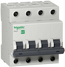 Автоматический выключатель 4-полюсный, 25А, 4,5kА (хар-ка B) EASY 9 Schneider Electric. Вид 1