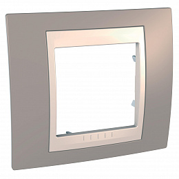 Рамка 1-постовая (бежевый/ коричневый) Unica Хамелеон Schneider Electric. Вид 1