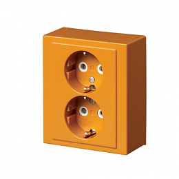 402EA-03 Розетка Double Shuko 16А 230В накладная Impressivo, оранжевая R2000 ABB. Вид 1