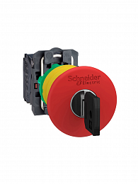 Кнопка аварийного останова Ø40, Ø22 тригерного действия с ключом, 1НО+1НЗ (в сборе) Schneider Electric. Вид 1