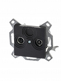 5011H-A03607 63W Розетка TV-R, проходная, 7дБ, Levit, антрацит ABB. Вид 1