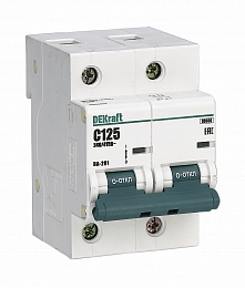 ВА-201 Автоматический выключатель 2-полюсный, 125А, 10kА (хар-ка С) DEKraft. Вид 1